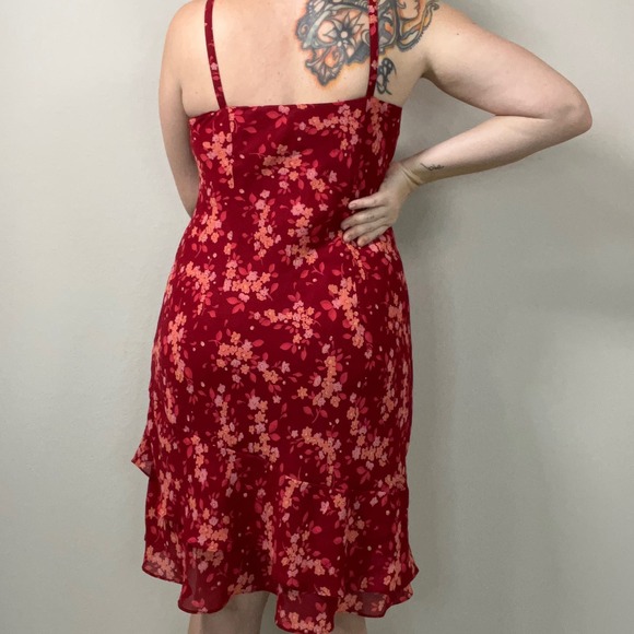Ann Taylor Loft Red Floral Tank Top Dress Size 6 - Picture 4 of 7
